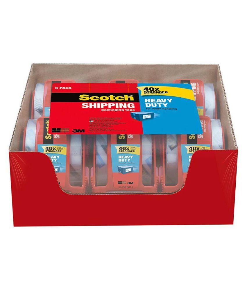 Scotch Heavy Duty Shipping Packaging Tape, 1.88 inches x 800 inches, 6