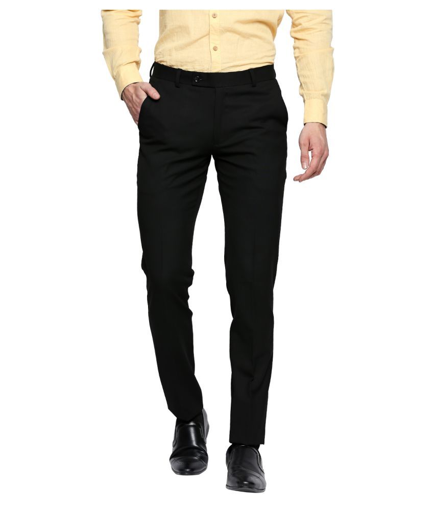 flat front slim fit trousers