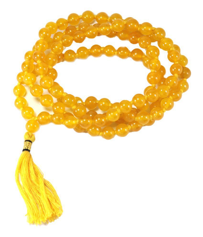     			Haridwar Astro Yellow Agate Hakik Mala with 108+1 Stone