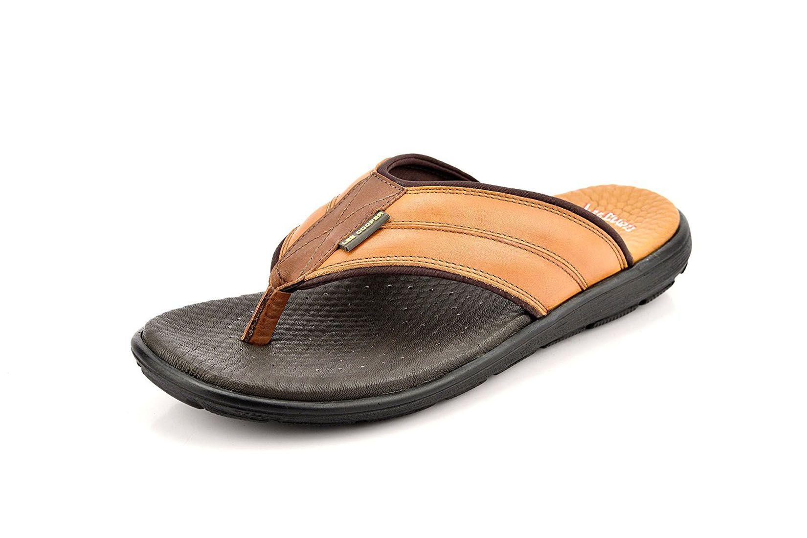 Lee Cooper Tan Leather Slippers Price in India- Buy Lee Cooper Tan Leather Slippers Online at 