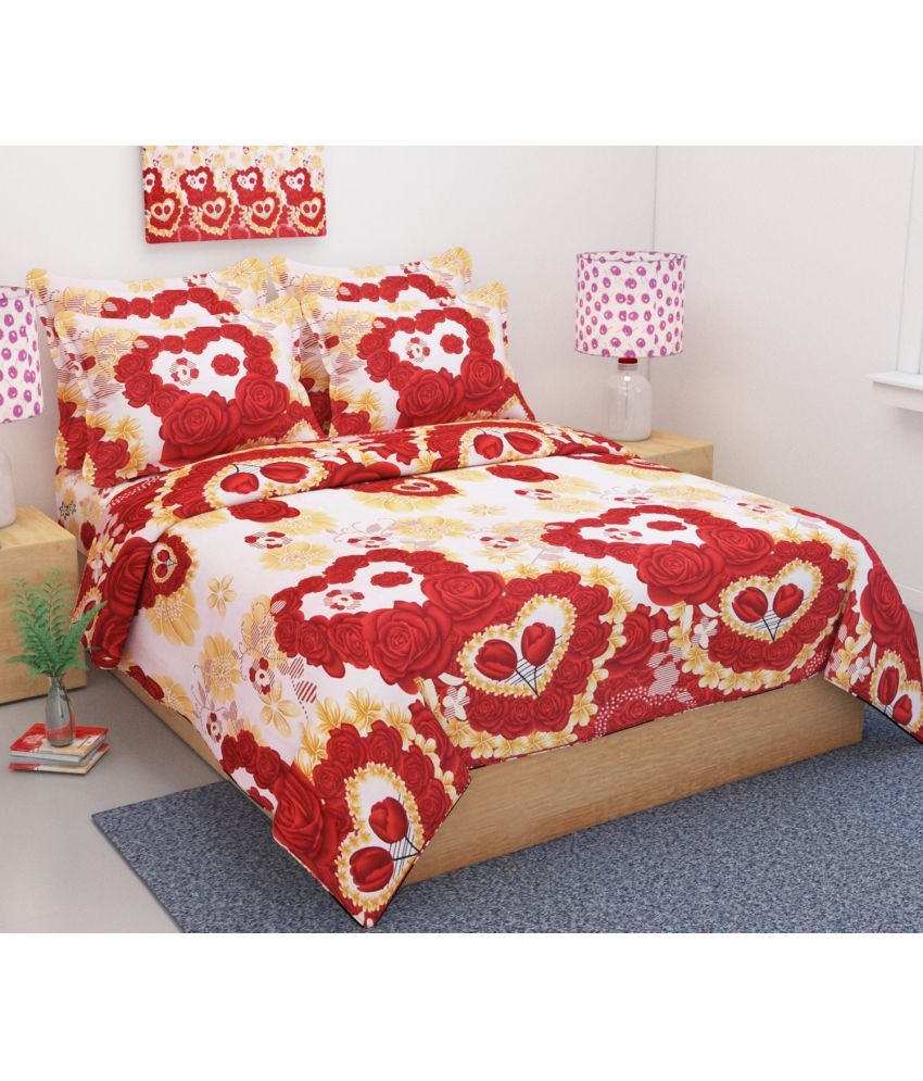 HK Poly Cotton Double Bedsheet with 2 Pillow Covers Buy HK Poly Cotton Double Bedsheet with 2