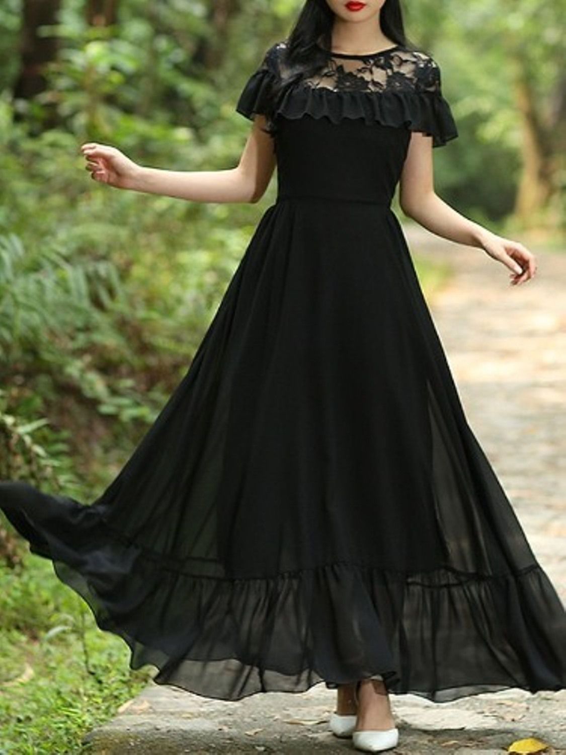 Raabta Fashion Georgette Black Dresses - Buy Raabta Fashion Georgette ...