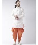 Deyann White Silk Blend Dhoti Kurta Set