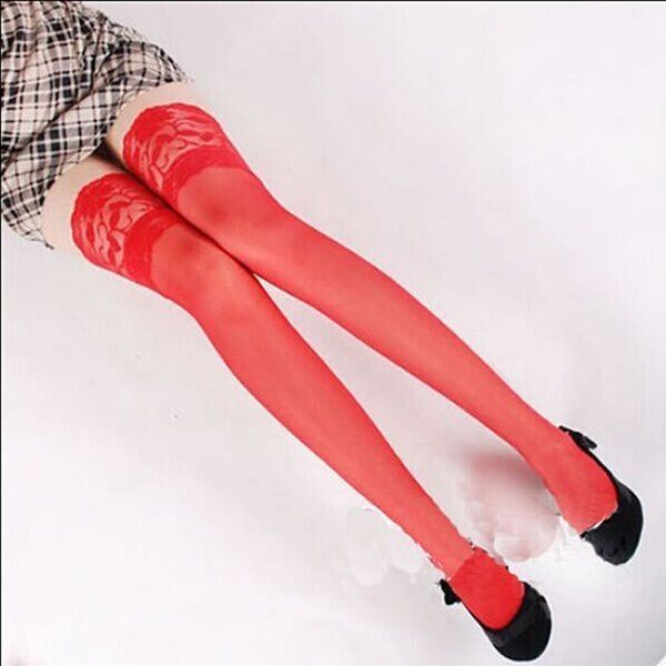 Women Lace Sexy Top Silicone Band Stay Up Thigh High Stockings Pantyhose Buy Online At Low
