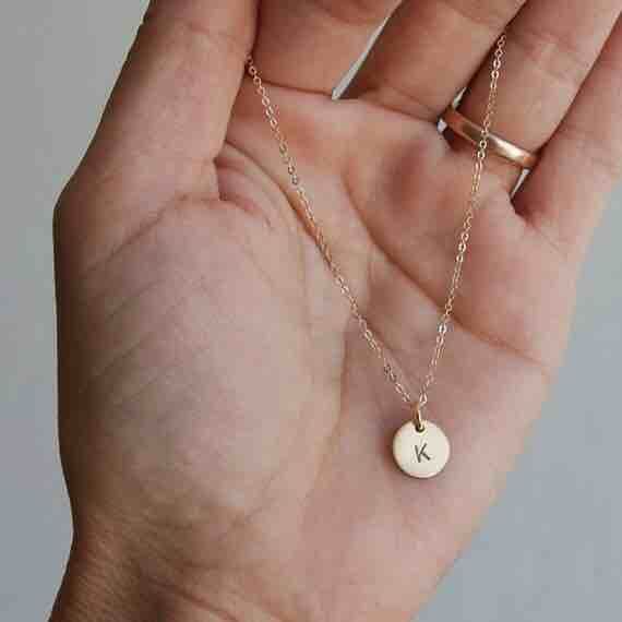 round initial pendant necklace