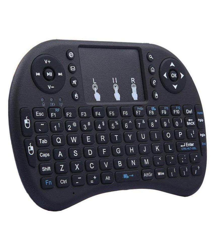 TECHNUV Mini Wireless Keyboard With Touch pad Black Bluetooth Desktop 