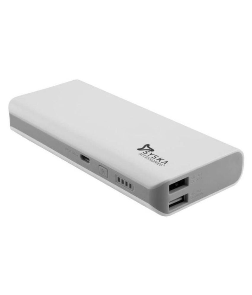 Syska X110 11000mAh LithiumIon Power Bank (WhiteGrey) 11000 mAh Li