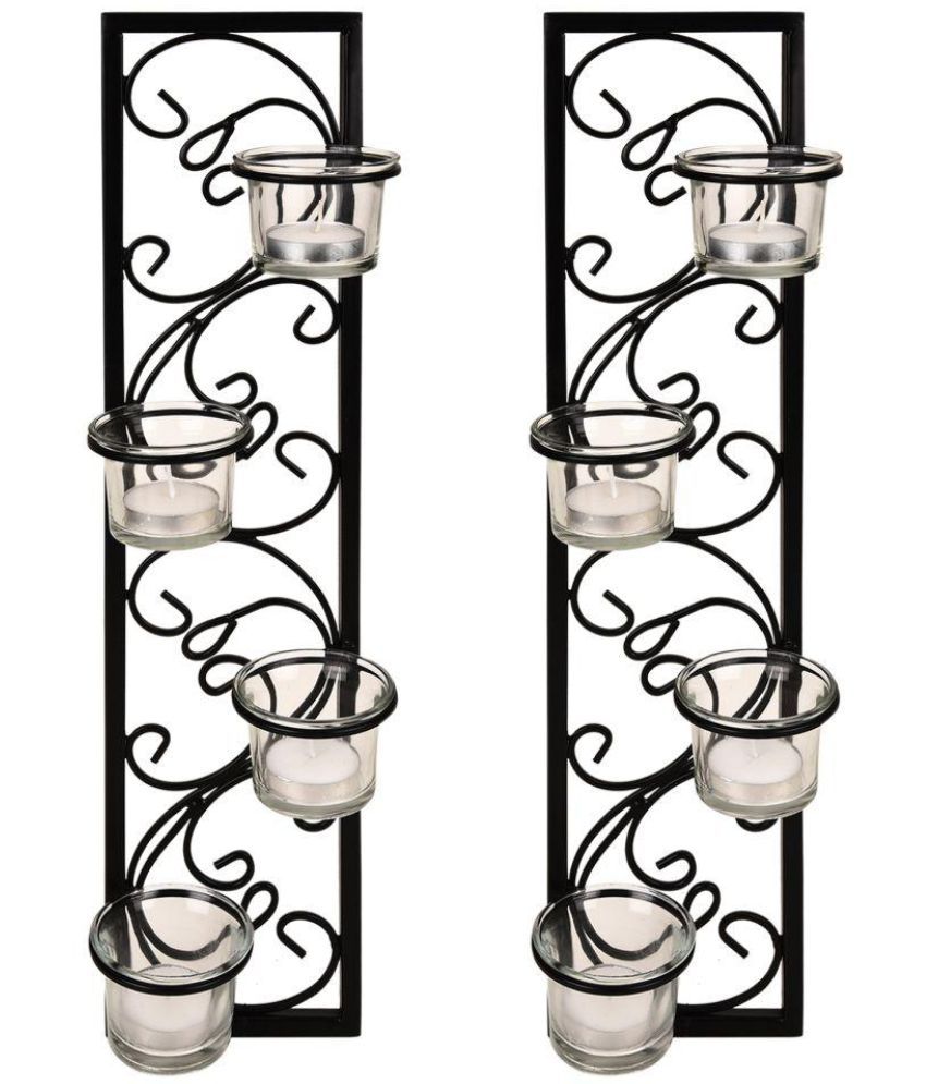     			Hosley Set of 2 Decorative Black Metal Wall Sconce - Pack of 1