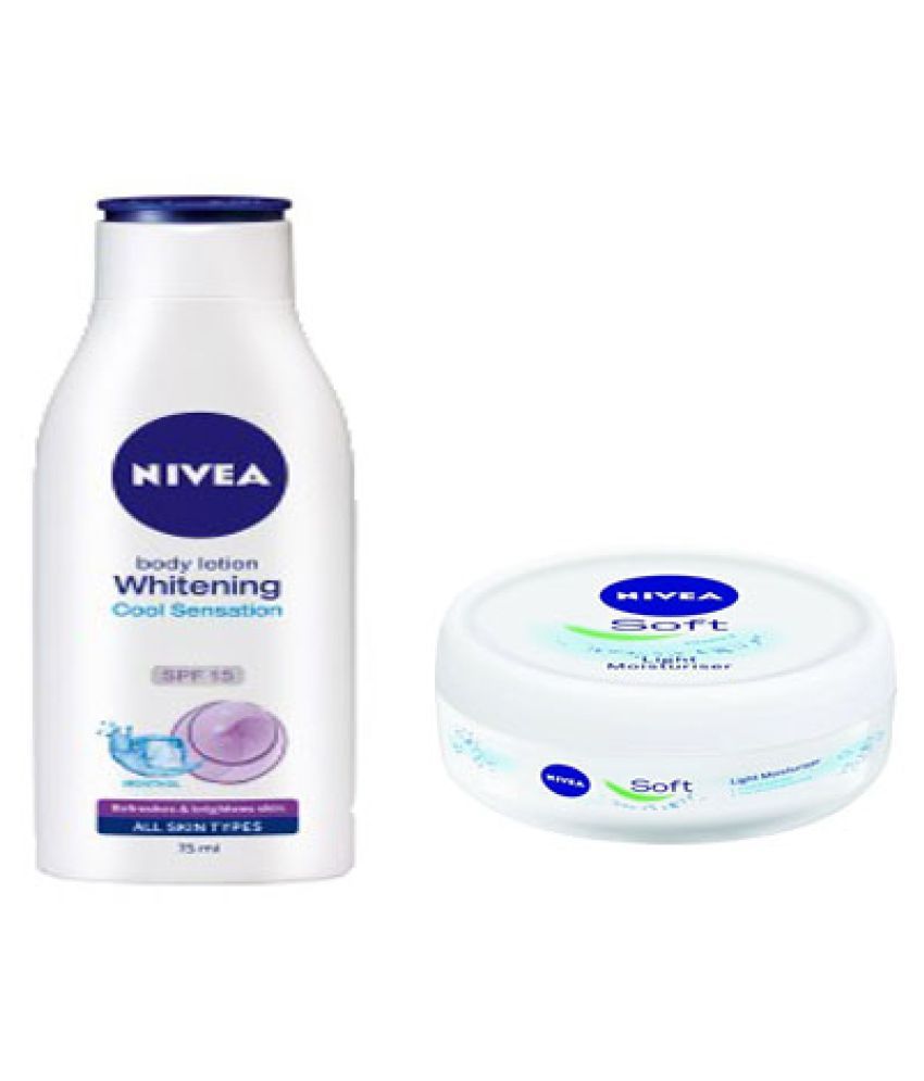 Nivea SOFT+WHITENING COOL SENSATION Body Lotion ( 200 ml Pack of 2