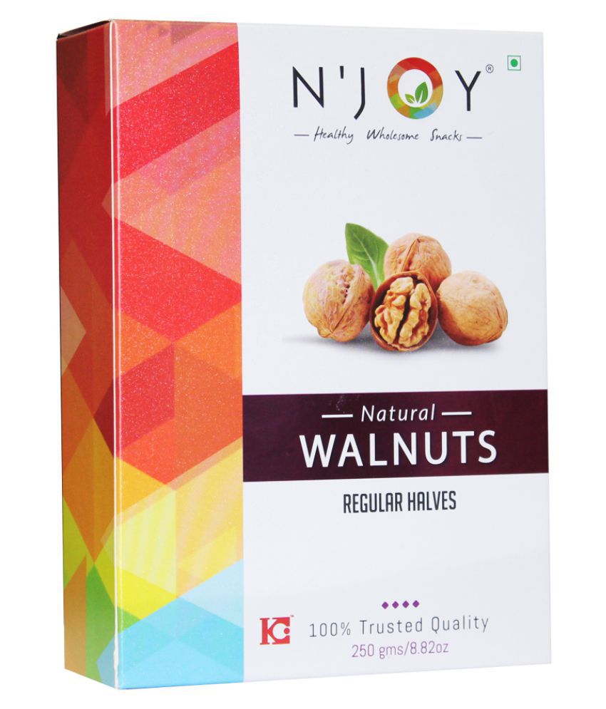 Njoy Natural Halves Walnuts (Akhrot) 250 gm Each (Pack of 4): Buy Njoy ...
