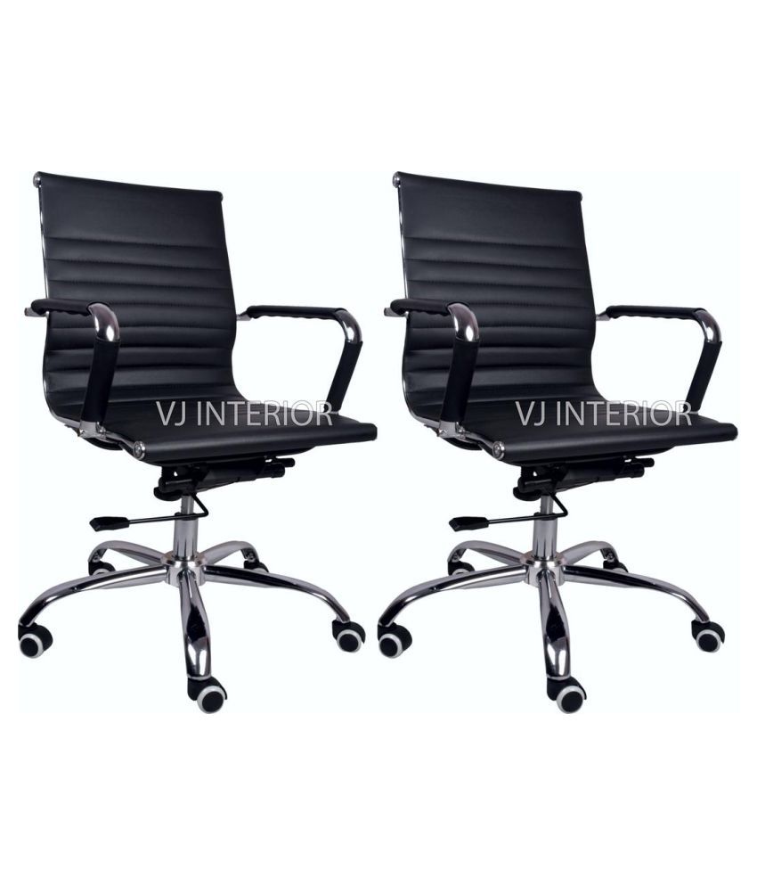 vj interior leatherette office arm chair