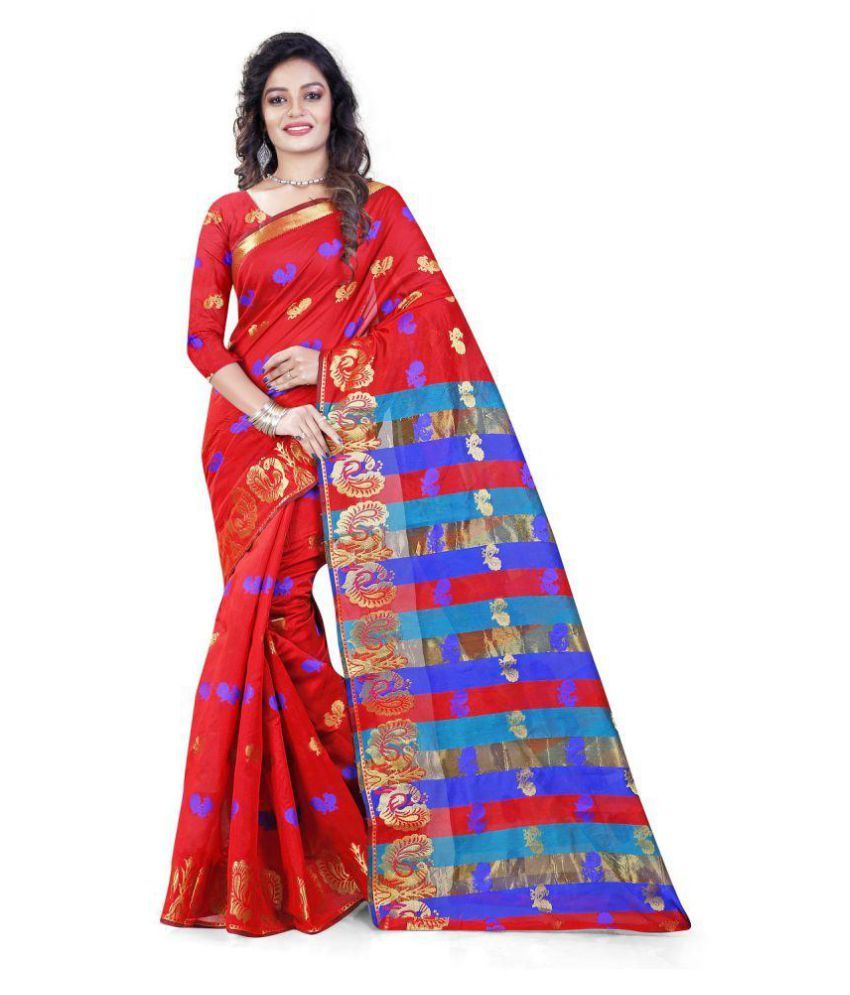 Shree Hari Creation Red Art Silk Saree - Buy Shree Hari Creation Red ...