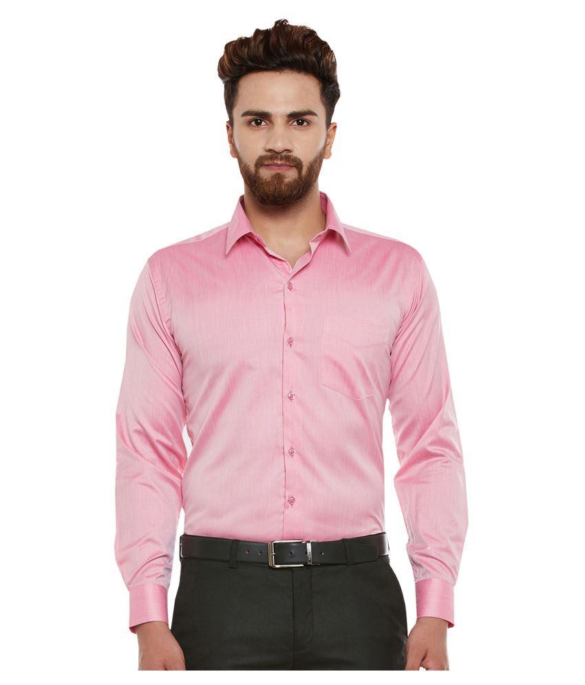 PRATAMI Pink Formal Regular Fit Shirt - Buy PRATAMI Pink Formal Regular ...