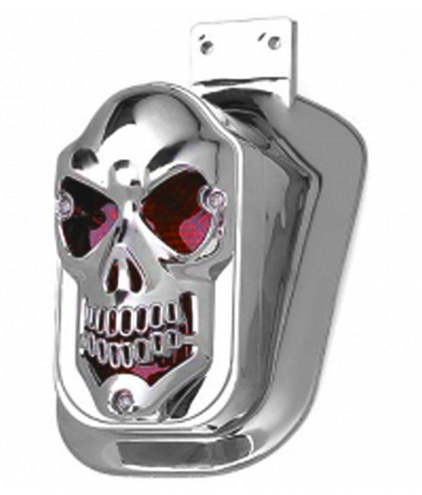 Chrome Skull Bike Tail Light Assembly For Royal Enfield Electra Buy Chrome Skull Bike Tail