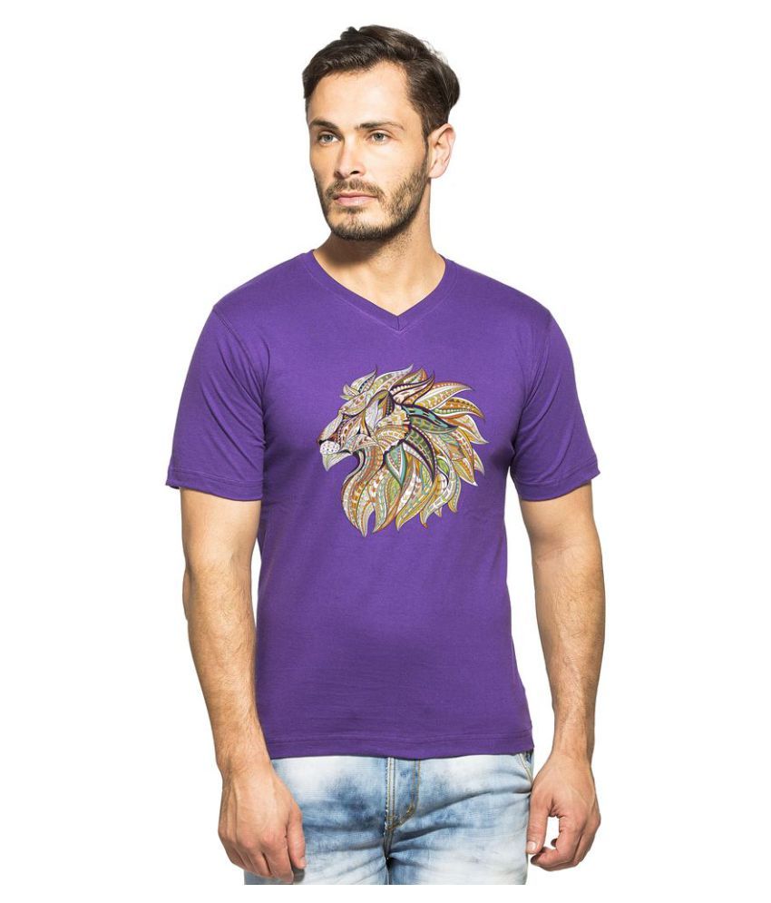 purple v neck t shirt mens