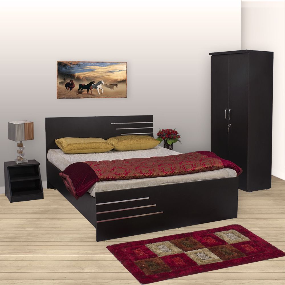 BLS Amsterdam Bedroom Set (Queen Bed + Wardrobe + Side ...