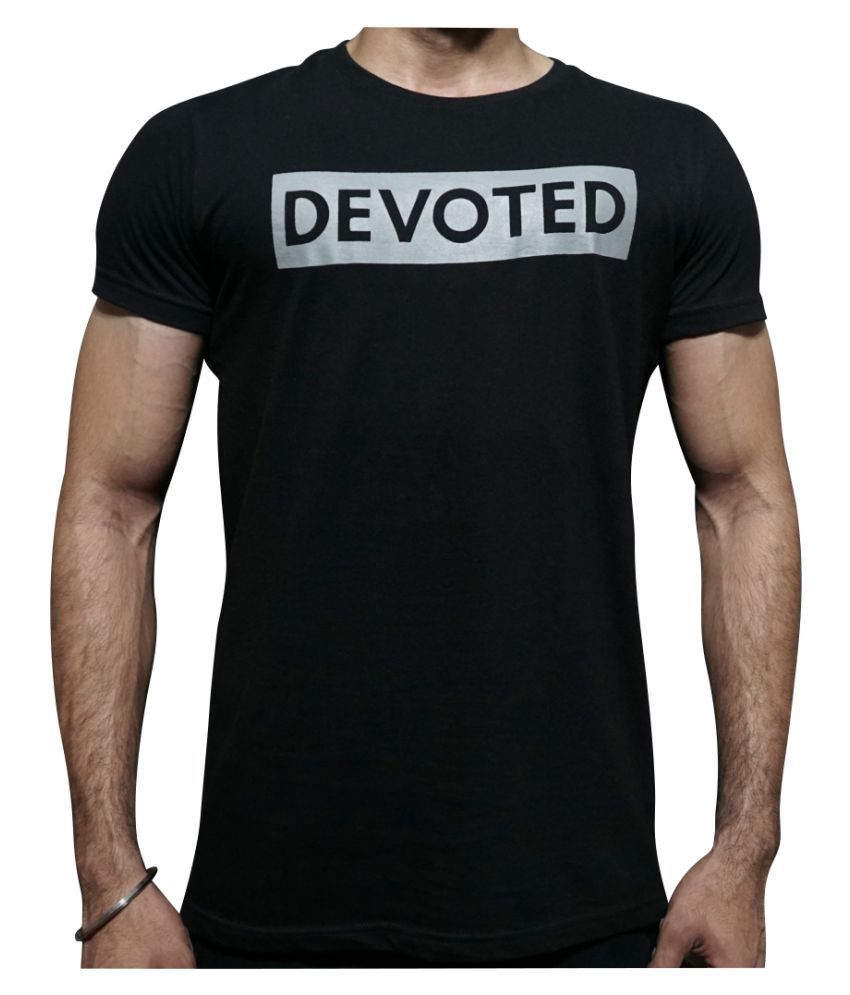 Devoted Black Round T-Shirt - Buy Devoted Black Round T-Shirt Online at ...