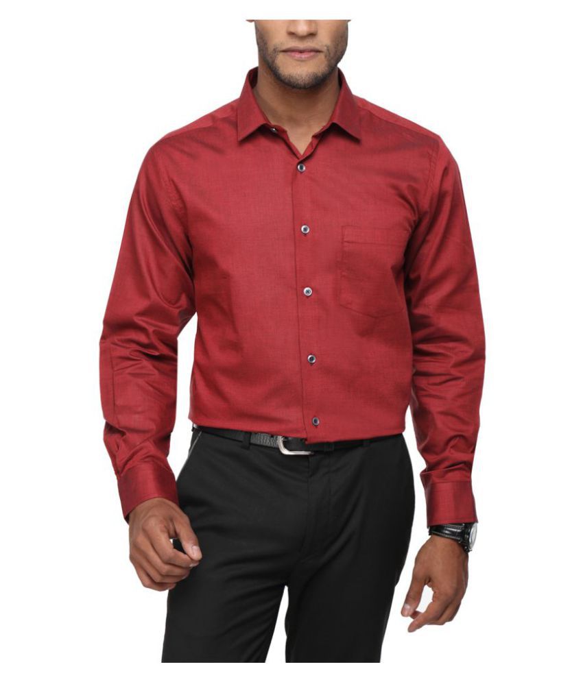 Aavtar Maroon Formal Regular Fit Shirt - Buy Aavtar Maroon Formal ...