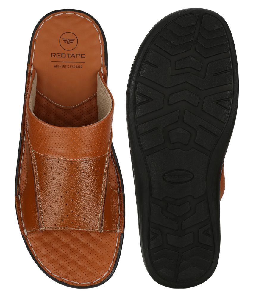 red tape men's leather sandals and floaters