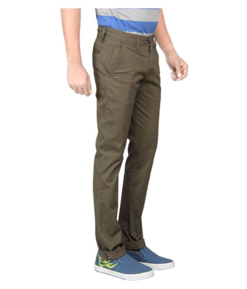 green slim fit chinos