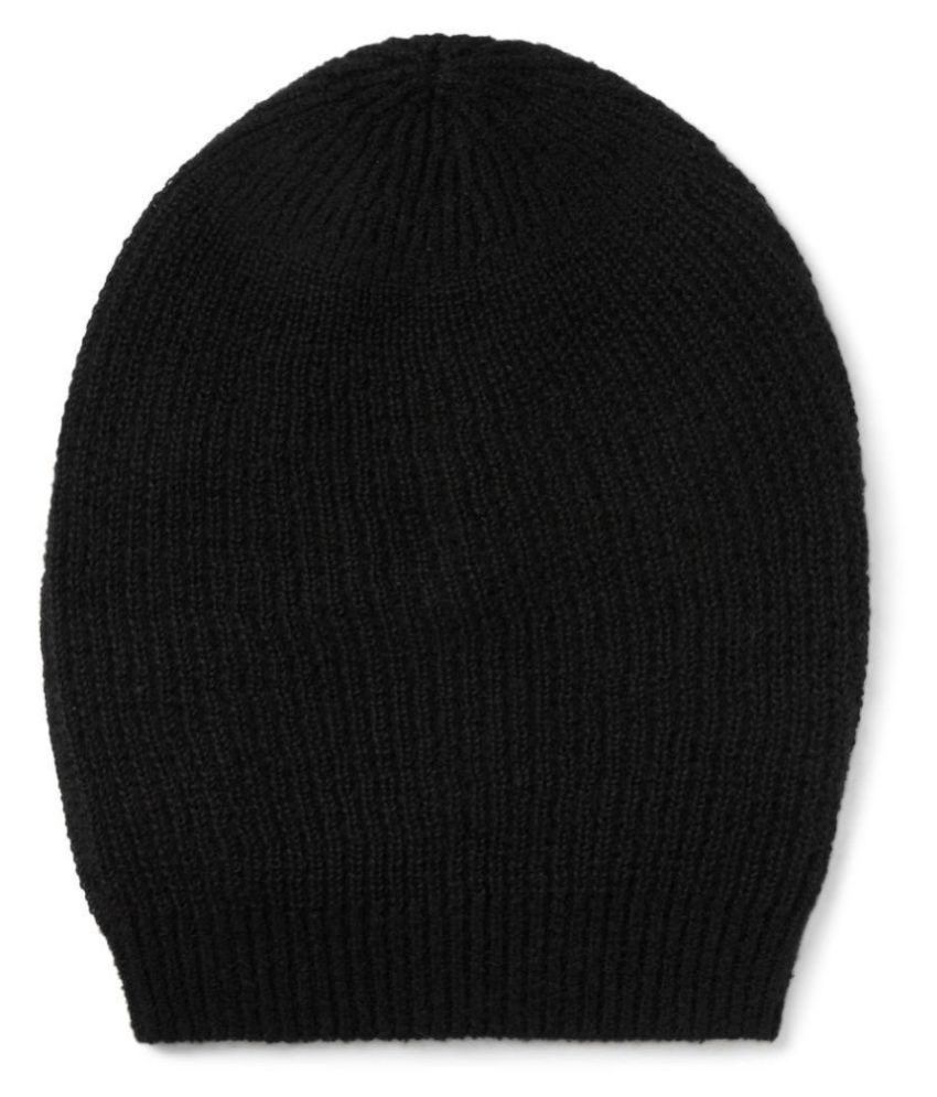     			Tahiro Black Wonter Woolen Beanie Cap - Pack Of 1