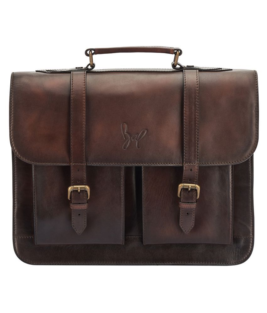 Rohit Bal Brown Leather Casual Messenger Bag Buy Rohit Bal Brown