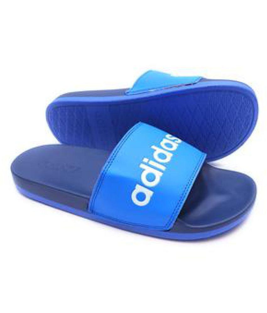 Adidas MEN'S NEW SLIPPERS Blue Slide Flip flop Price in India- Buy Adidas MEN'S NEW SLIPPERS 