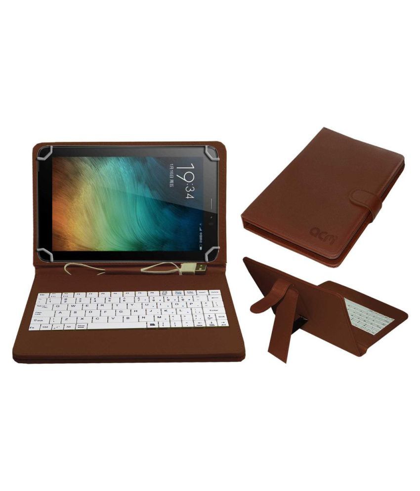 Micromax Canvas Tab P701 Keyboard Cover By ACM Brown Cases & Covers
