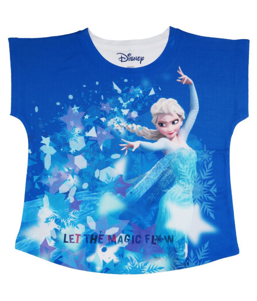     			Frozen Blue Polyester Top For Girls