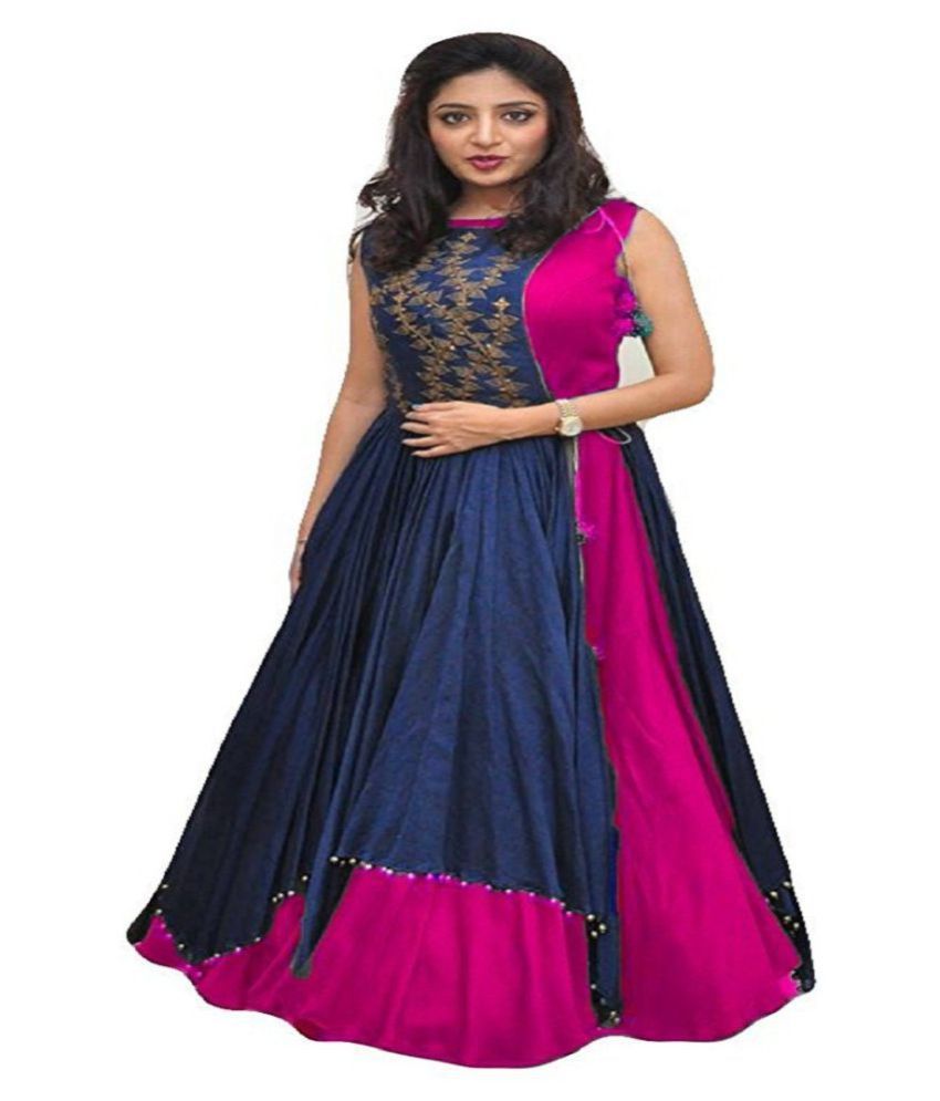 Rahi Fashion Multicoloured Bangalore Silk Jacket style SemiStitched Suit Buy Rahi Fashion