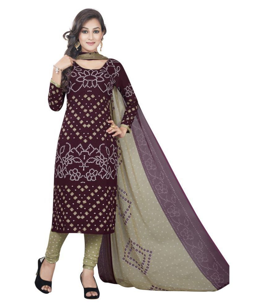 Risera Brown and Grey Synthetic Dress Material Buy