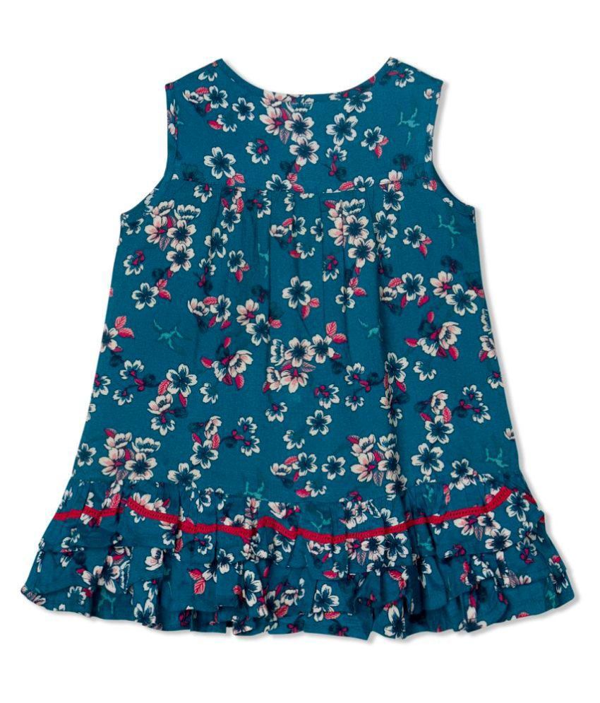 Budding Bees Girls Blue Layered Dress - Buy Budding Bees Girls Blue ...