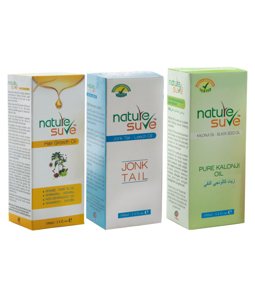 Nature Sure Combo - Kalonji Oil, Jonk Tail & Hair Oil Oil 300 ml Pack of 3