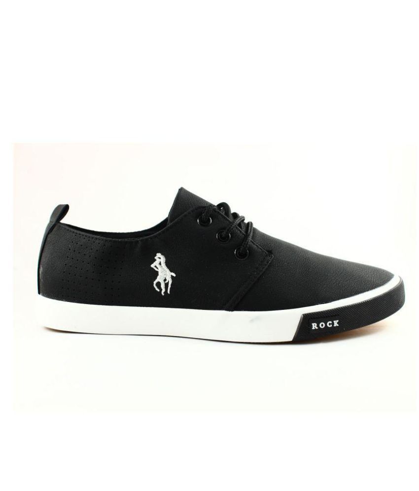 polo black canvas shoes