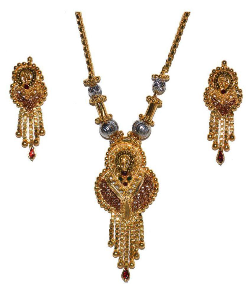 Fabzeel Golden Designer Necklace Set Buy Fabzeel Golden Designer