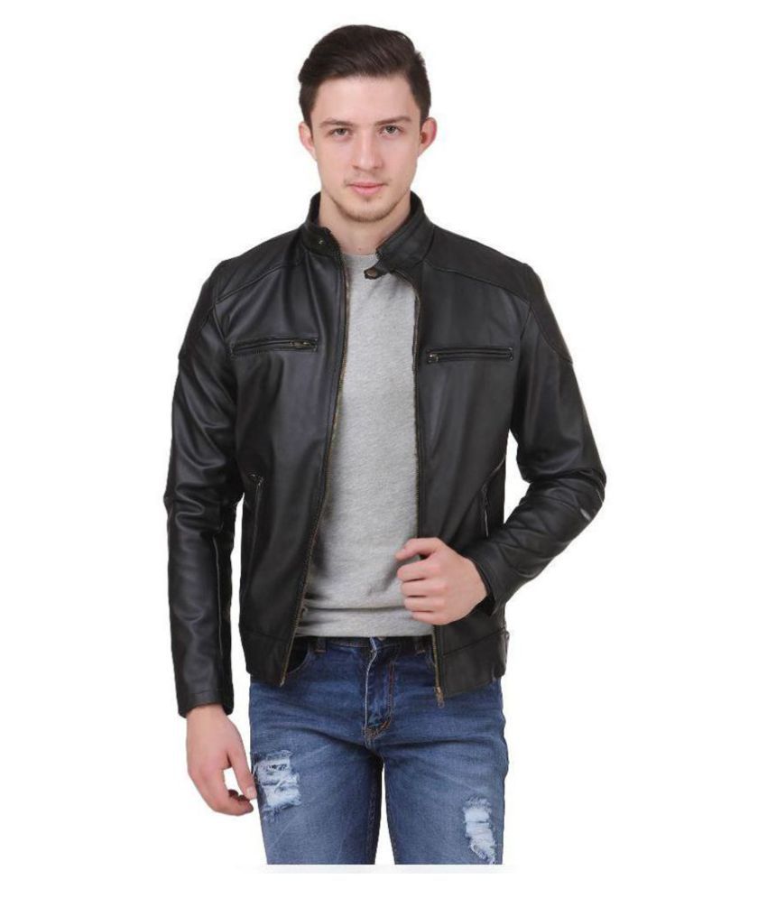 MotReX Black Leather Jacket - Buy MotReX Black Leather Jacket Online at ...