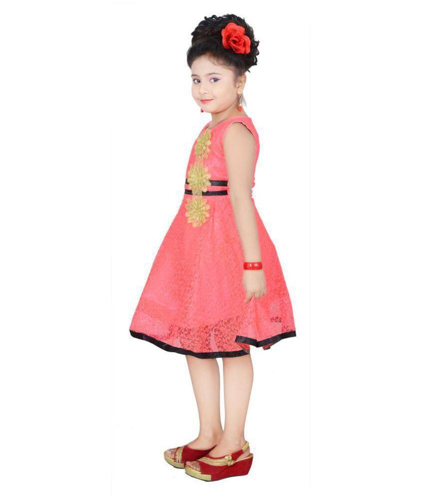 light pink colour long frock