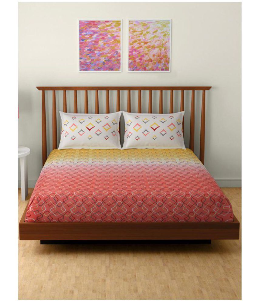 Spaces Cotton Double Bedsheet with 2 Pillow Covers Buy Spaces Cotton