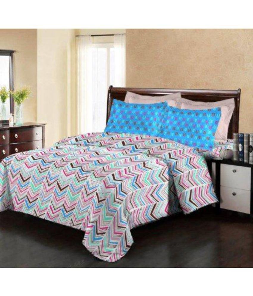 Bombay dyeing Cotton Double Bedsheet with 2 Pillow Covers Buy Bombay