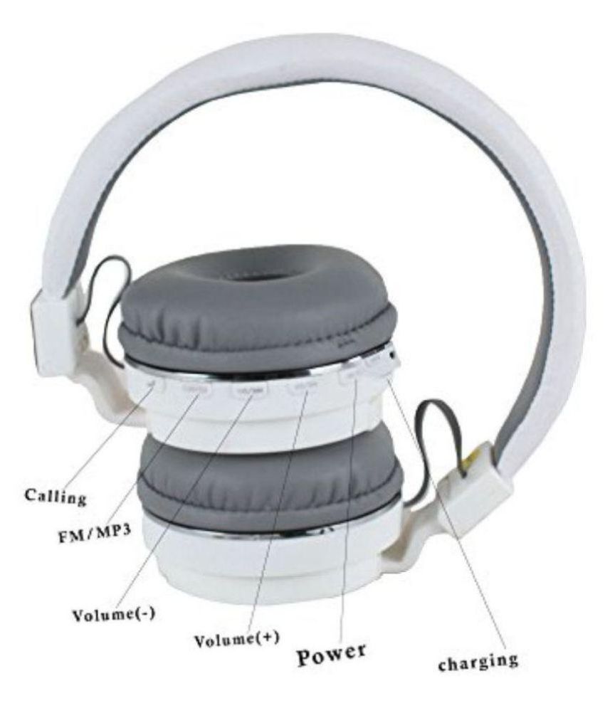 DEFLOC SH12Bluetooth White Over Ear Wireless With Mic