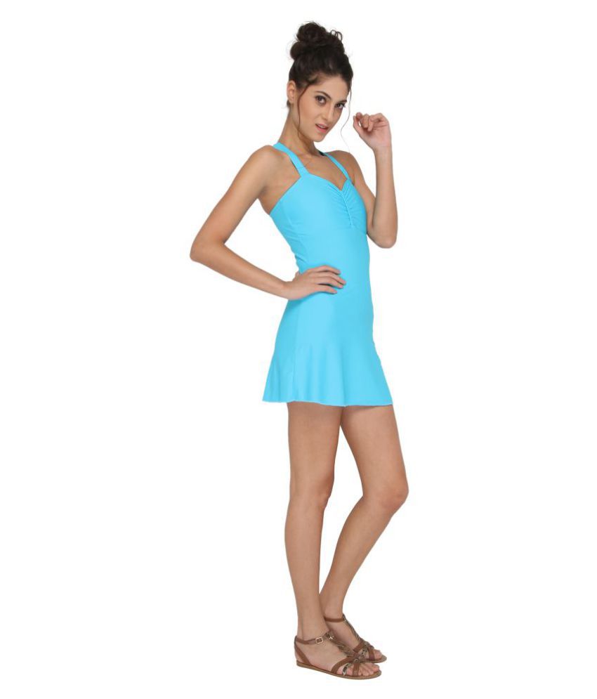 Buy Nidhi Munim Spandex One Piece Swimsuit with Skirt Online at Best ...