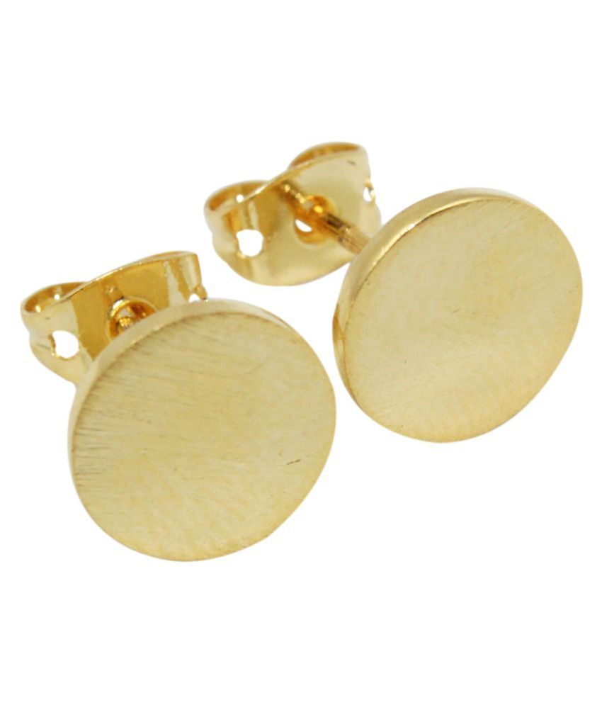 G Vogue Gold Plated Round Stud Earrings For S Women G Vogue Gold Plated Round Stud Earrings For S Women