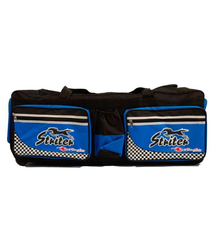 Giftadia 38 Inch Heavy Duty Canvas Cricket Kit Bag With Wheels Blue