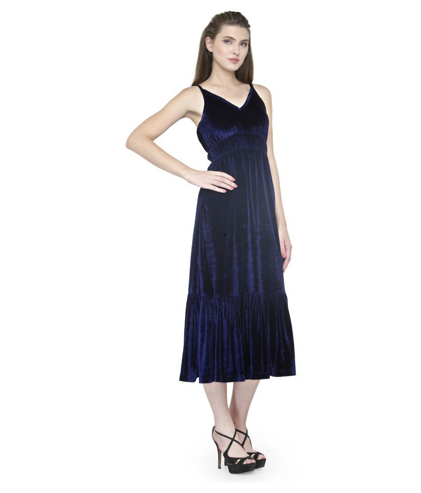 navy a line gown