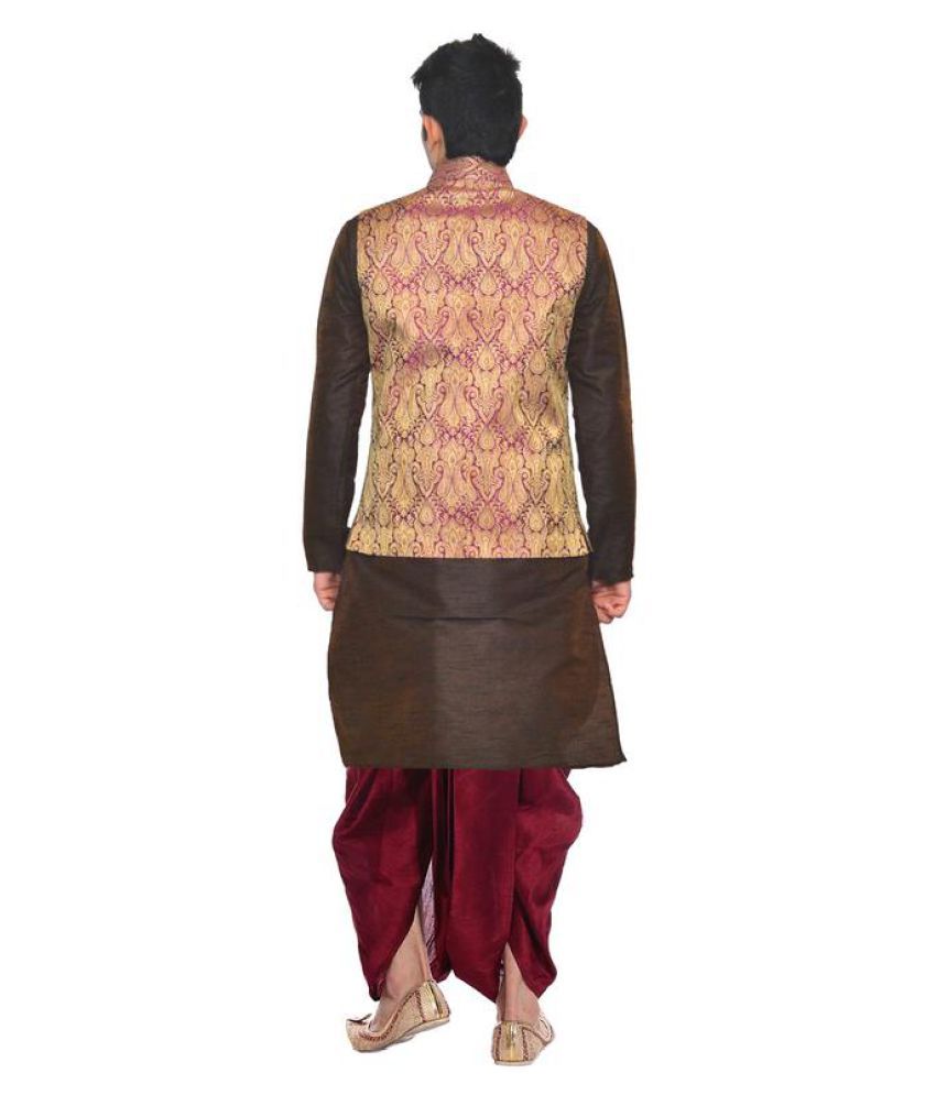 violet shirt with dhoti