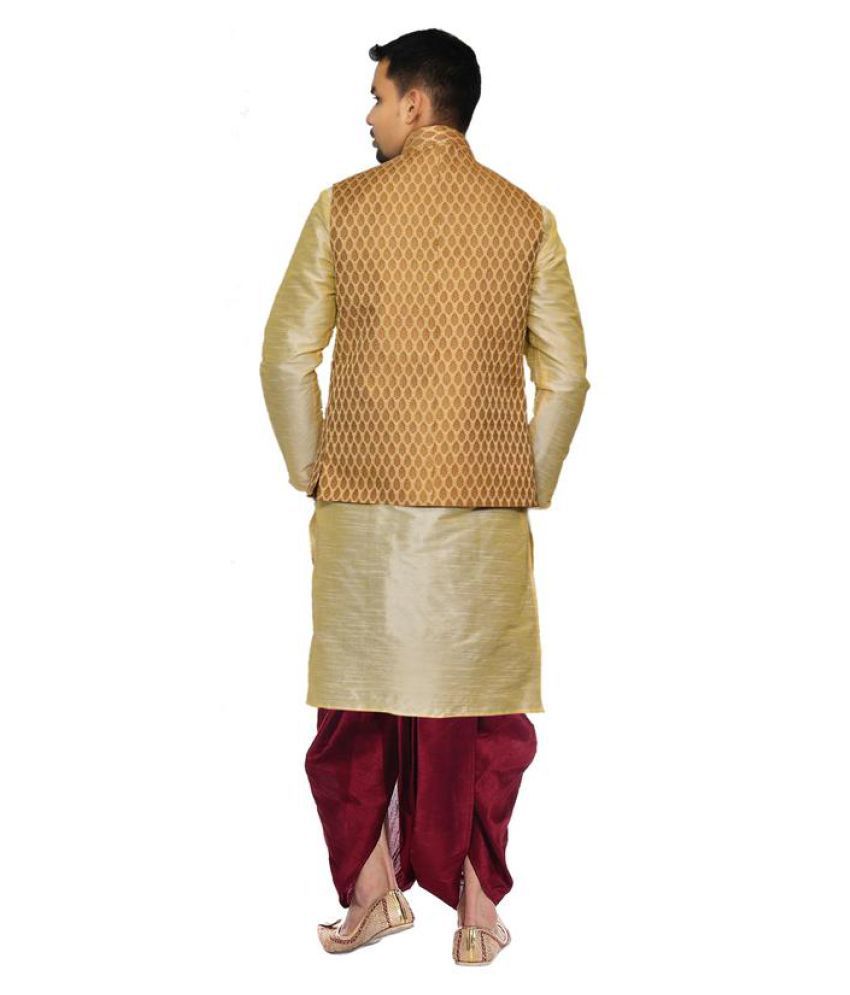 violet shirt with dhoti