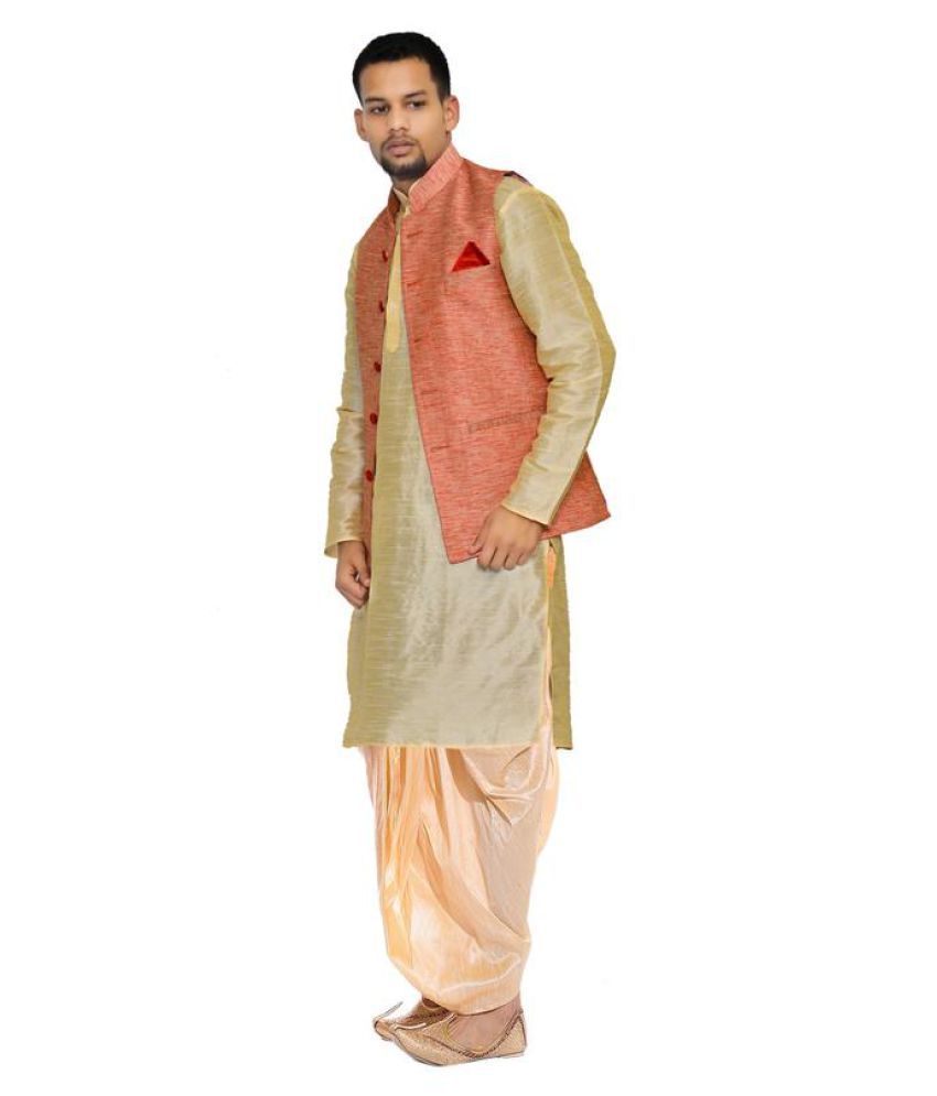 pink shirt and dhoti