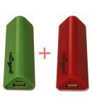 Callmate Pack Of 2 2600 -mAh Li-Ion Power Bank Red-Combo Offer (Red & Green)