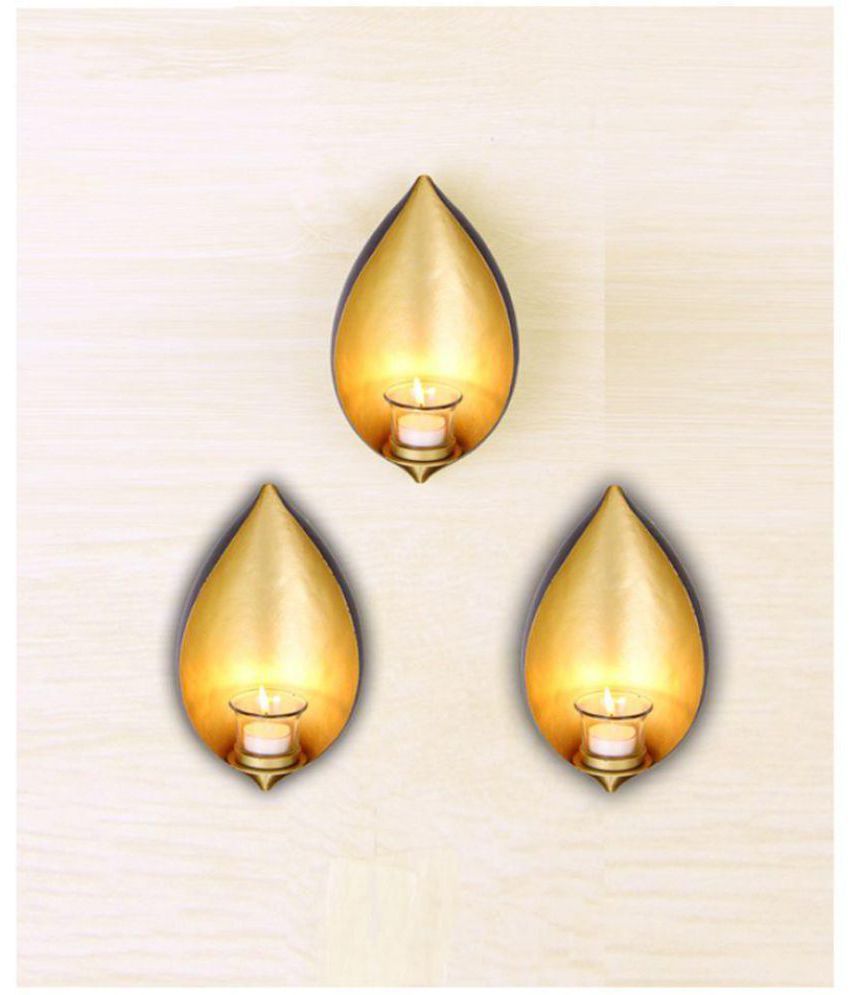     			Hosley Set of 3 Decorative Gold Metal Wall Sconce - Pack of 3