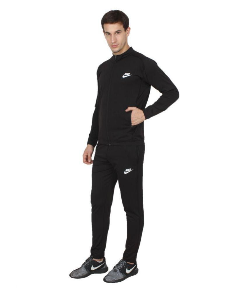 nike black polyester lycra tracksuit